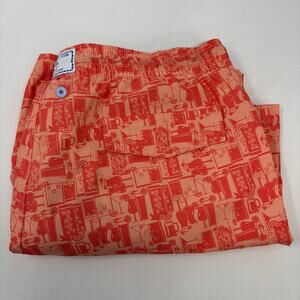 Southern Tide Mens Large Orange Cocktails Pattern Swim Drawstrings Trunks